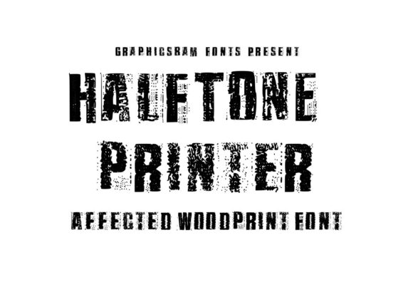Halftone Printer Font for Editorial Design